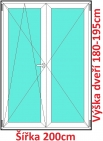 Dvoukřídlé balkonové dveře OS+O SOFT 200x180-195cm